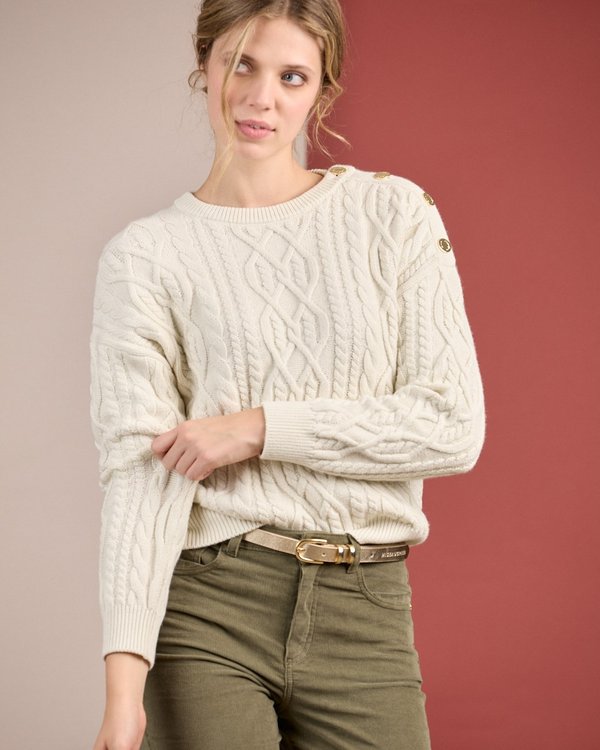 Pull torsadé blanc Pull torsadé blanc
