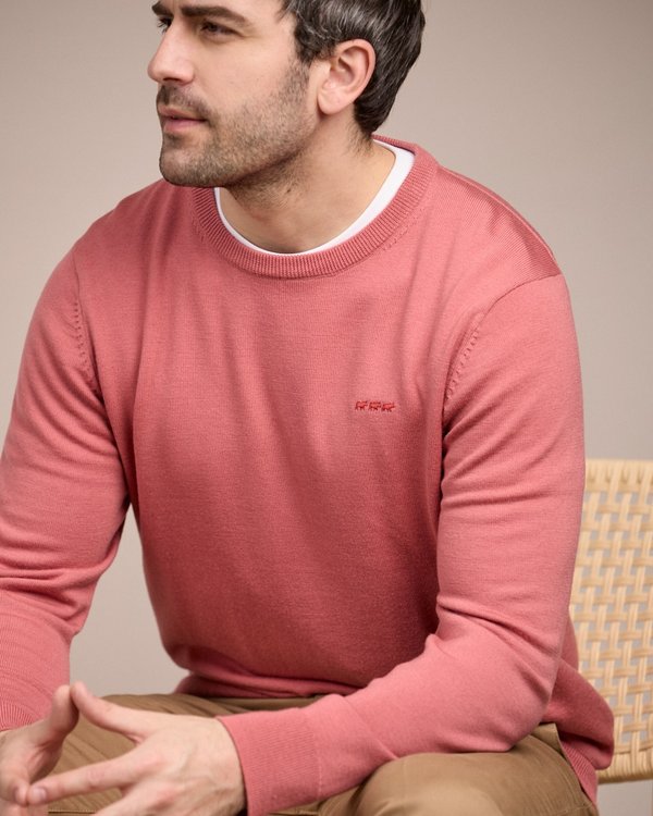 Pull col rond rose
