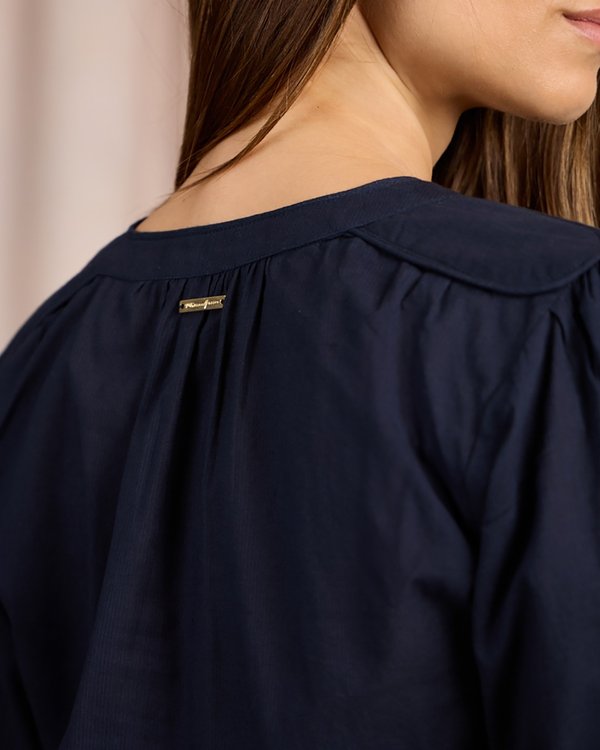 Blouse à rayures ton sur ton bleu Blouse à rayures ton sur ton bleu
