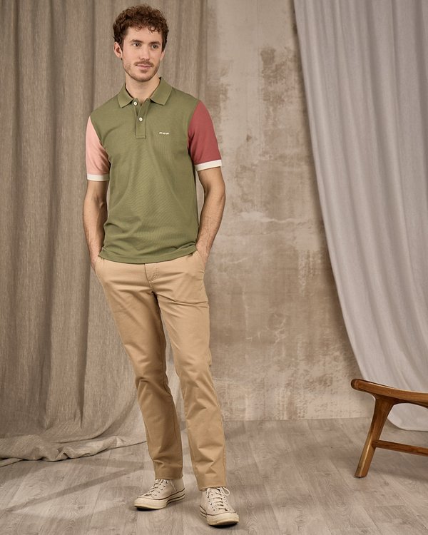 Polo color block vert Polo color block vert
