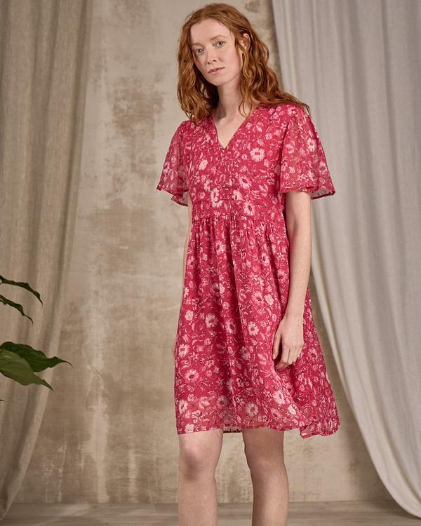 Robe midi fleurie rose Robe midi fleurie rose