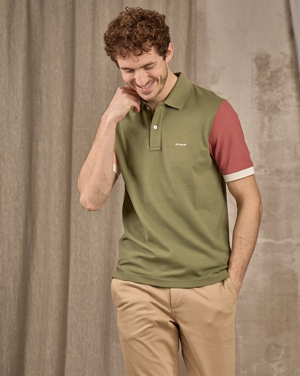Polo color block vert Polo color block vert