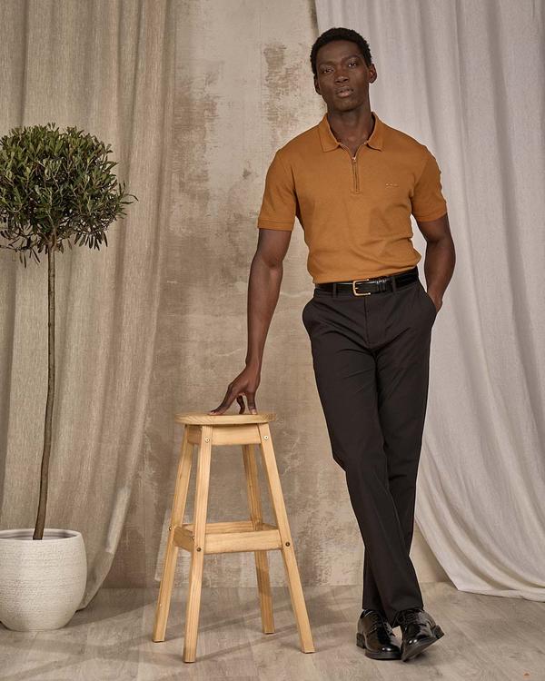 Polo col zippé beige Polo col zippé beige