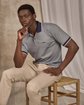 Polo chiné bleu Polo chiné bleu