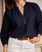 Blouse à rayures ton sur ton bleu Blouse à rayures ton sur ton bleu