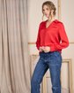 Blouse satinée rouge Blouse satinée rouge