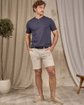 T-shirt col tunisien bleu