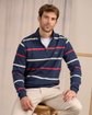 Sweat rayé col camionneur bleu Sweat rayé col camionneur bleu