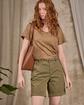 T-shirt col V beige