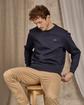 Sweat col rond bleu