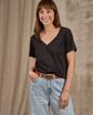 T-shirt col V lurex noir T-shirt col V lurex noir