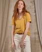 T-shirt col V lurex jaune T-shirt col V lurex jaune