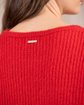 Pull aux détails ajourés rouge Pull aux détails ajourés rouge