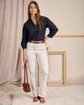 Blouse à rayures ton sur ton bleu Blouse à rayures ton sur ton bleu
