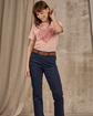 T-shirt cœur fleuri rose