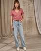 T-shirt col V lurex violet