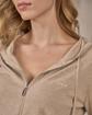 Cardigan zippé beige