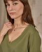 T-shirt col V lurex vert T-shirt col V lurex vert