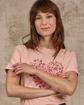 T-shirt cœur fleuri rose