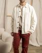 Veste peintre unie broderie 3 vaches en coton