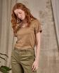 T-shirt col V beige