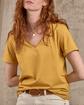 T-shirt col V lurex jaune T-shirt col V lurex jaune