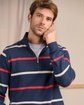 Sweat rayé col camionneur bleu Sweat rayé col camionneur bleu