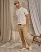 T-shirt col tunisien blanc T-shirt col tunisien blanc