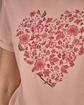 T-shirt cœur fleuri rose