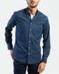 Chemise façon denim unie manches longues 100% coton Chemise façon denim unie manches longues 100% coton
