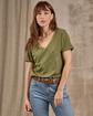 T-shirt col V lurex vert T-shirt col V lurex vert