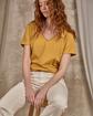 T-shirt col V lurex jaune T-shirt col V lurex jaune