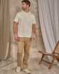 T-shirt col tunisien blanc T-shirt col tunisien blanc