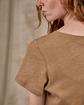 T-shirt col V beige