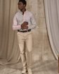Chemise patchwork rayures vert