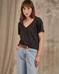 T-shirt col V lurex noir T-shirt col V lurex noir