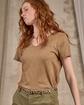T-shirt col V beige