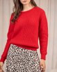 Pull aux détails ajourés rouge Pull aux détails ajourés rouge