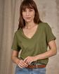 T-shirt col V lurex vert T-shirt col V lurex vert