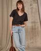 T-shirt col V lurex noir T-shirt col V lurex noir